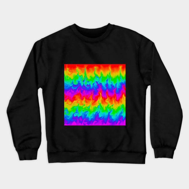 Rainbow Fire Crewneck Sweatshirt by MayGreenAbgrall